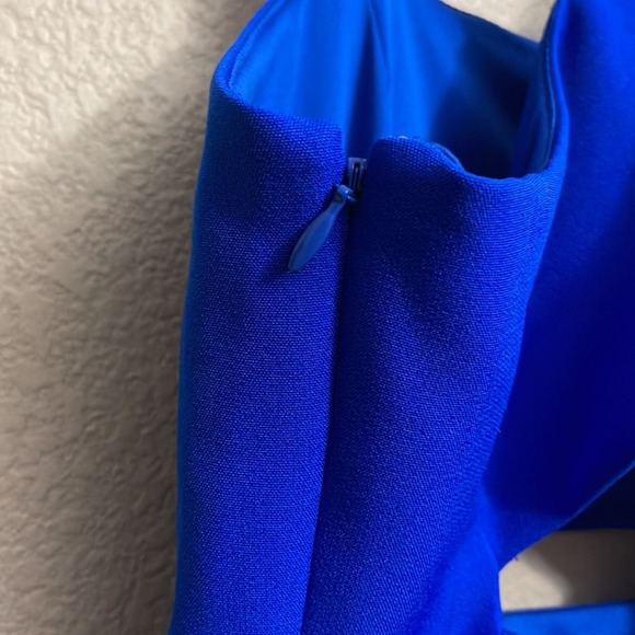NEW Express Blue Sleeveless Cut-Out Fit And Flare Dress Size 0 Spring & Summer - Picture 6 of 6